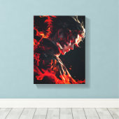 "Fiery Warrior of Flame" Leinwanddruck (Insitu (Holzboden))