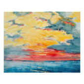 Fiery Watercolor Sunset Fotodruck (Vorne)