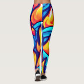 Fiery Waves Abstrakt Art Leggings (Rückseite)