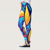 Fiery Waves Abstrakt Art Leggings (Links)