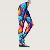 Fiery Waves Abstrakt Art Leggings (Rechts)