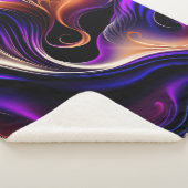 Fiery Waves - Lila, orange, goldAbstrakt Sherpadecke (3/4)