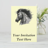 Fiery Wild Horse Einladung (Stehend Vorderseite)