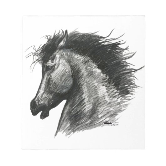 Fiery Wild Horse Notizblock (Vorderseite)