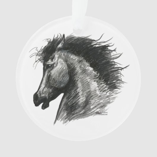 Fiery Wild Horse Ornament (Vorderseite)