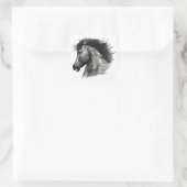 Fiery Wild Horse Quadratischer Aufkleber (Tasche)