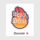 Fiery William Shakespeare Hell is Empty Aufkleber (Blatt)