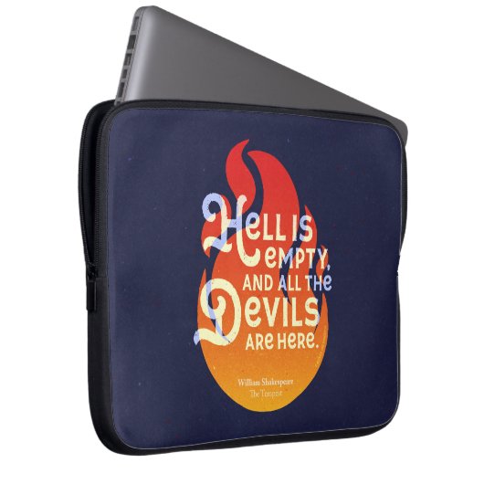 Fiery William Shakespeare Hell is Empty Laptopschutzhülle (Vorne Rechts)