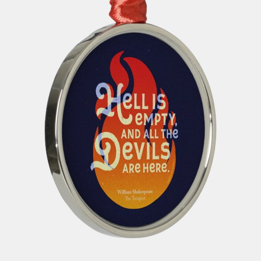 Fiery William Shakespeare Hell is Empty Ornament Aus Metall (Rechts)