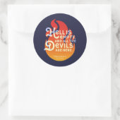 Fiery William Shakespeare Hell is Empty Runder Aufkleber (Tasche)