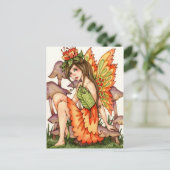 Fiery Wings - Herbstliche Fantasy Faible Kunst Postkarte (Stehend Vorderseite)