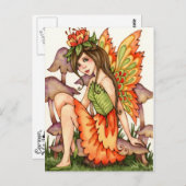 Fiery Wings - Herbstliche Fantasy Faible Kunst Postkarte (Vorne/Hinten)