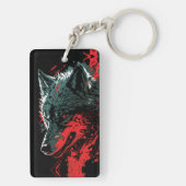 Fiery Wolf in Aktion Schlüsselanhänger (Rückseite)