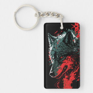 Fiery Wolf in Aktion Schlüsselanhänger