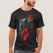 Fiery Wolf in Aktion T-Shirt (Vorderseite)