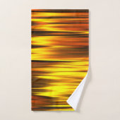 Fiery Yellow Orange Brown Abstract Design Monogram Badhandtuch Set (Handtuch)