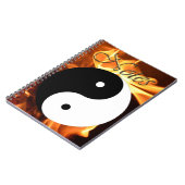 Fiery Yin und Yang Asian Symbol der Balance Notizblock (Linke Seite)