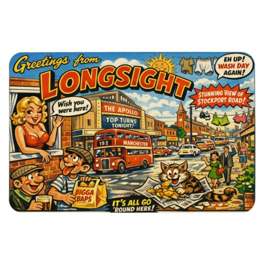 Fiese Longsight Postkarten-Magnet Magnet (Horizontal)