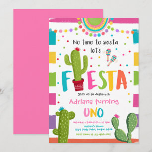Fiesta 1. Geburtstag Party Mexikanisches Kaktus Pa Einladung