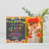 Fiesta 2. Geburtstag Einladung Taco Zweitägiges Pa (Stehend Vorderseite)