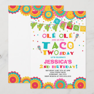 Fiesta 2. Geburtstag Einladung Taco Zweitägiges Pa