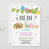 Fiesta 2. Geburtstag Einladung Taco Zweitägiges Pa (Vorderseite)