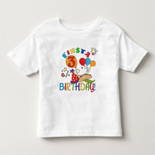 Fiesta 3. Geburtstag T - Shirt und Geschenke (Vorderseite)