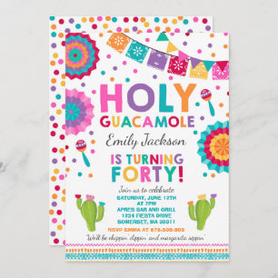 Fiesta 40. Geburtstag Einladung Heiliger Guacamole
