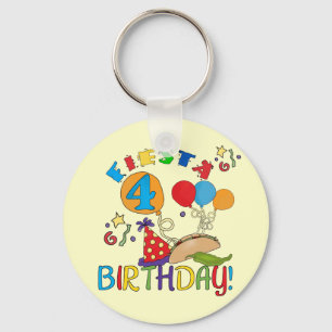 Fiesta 4. Geburtstag T - Shirt und Geschenke Schlüsselanhänger