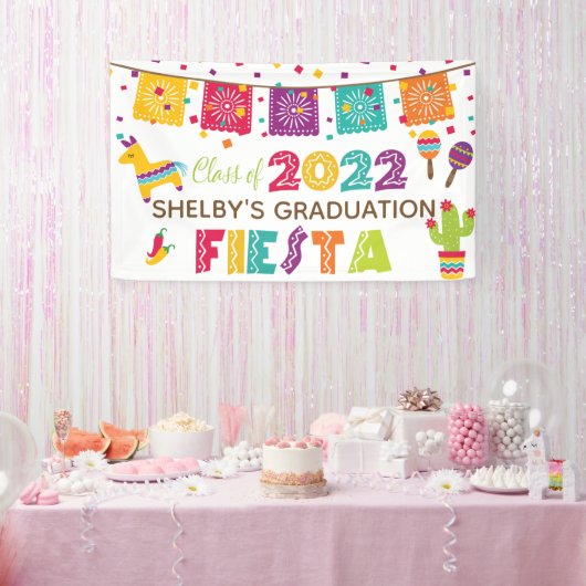 Fiesta Abschluss Banner - White - Class of 2022 (Party)