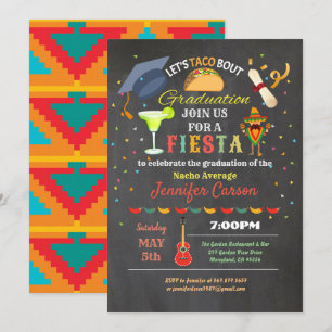 Fiesta Abschluss Chalkboard-Takt Einladung