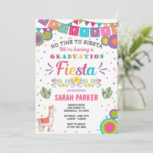 Fiesta Abschluss Einladung (Stehend Vorderseite)