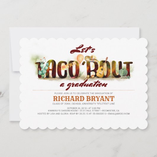 Fiesta-Abschluss-Einladungtaco-Kampf Einladung (Vorderseite)