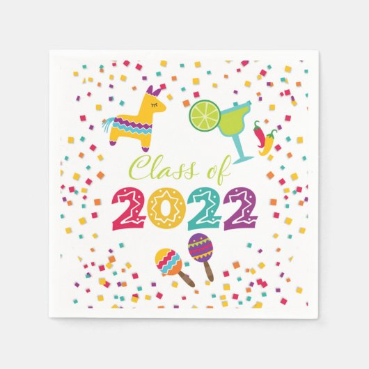 Fiesta Abschluss Napkin - White Serviette (Vorderseite)