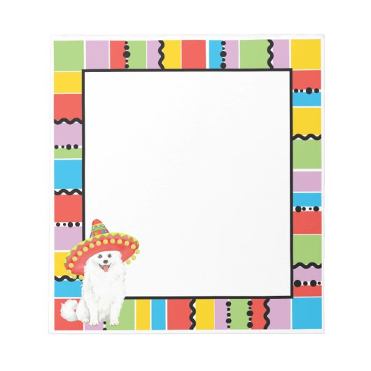 Fiesta American Eskimo Dog Notizblock (Vorderseite)