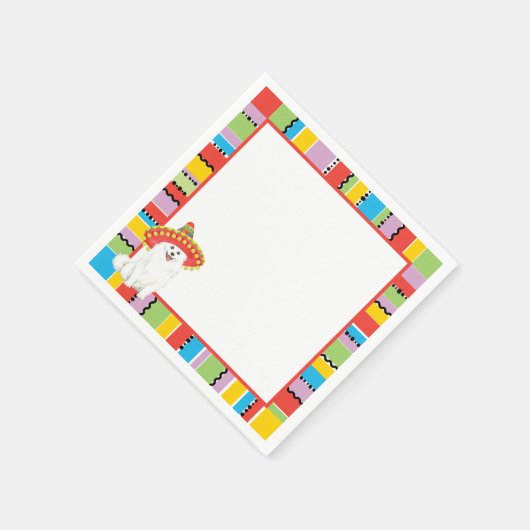 Fiesta American Eskimo Dog Serviette (Ecke)