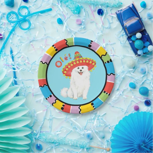 Fiesta-amerikanischer Eskimohund Pappteller (Party)