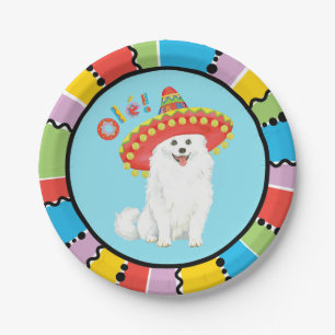 Fiesta-amerikanischer Eskimohund Pappteller