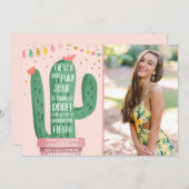 Fiesta and Fun Graduation Party Cactus Lasse Fiest Einladung (Vorne/Hinten)