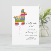 Fiesta and Fun Piñata Llama Girl First Birthday Einladung (Stehend Vorderseite)