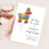 Fiesta and Fun Piñata Llama Girl First Birthday Einladung