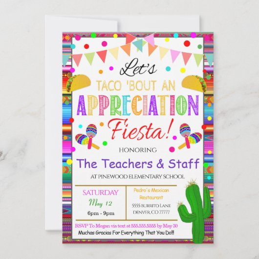 Fiesta Appreciation Einladung (Vorderseite)