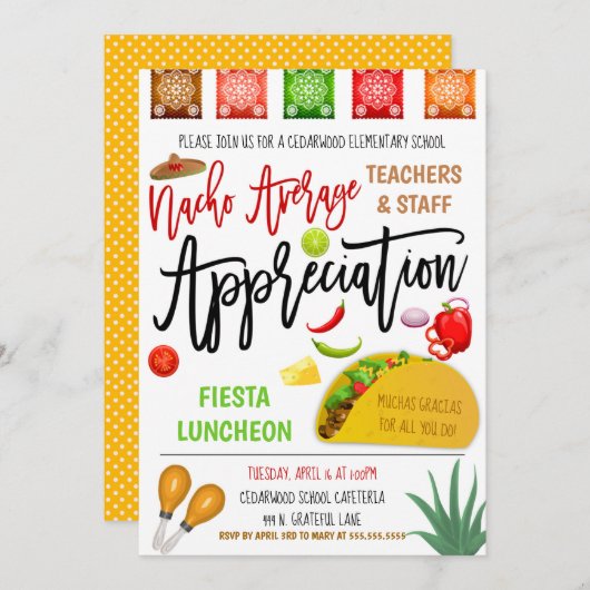 Fiesta Appreciation Einladung (Vorne/Hinten)