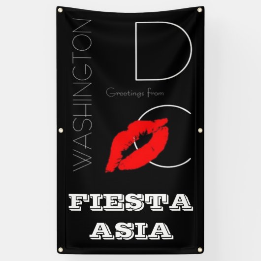 Fiesta Asia Washington DC Red Lipstick Kiss Banner (Vertikal)