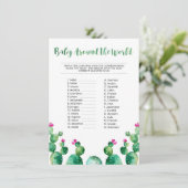 Fiesta Baby Around the World Shower Game Card Begleitkarte (Stehend Vorderseite)