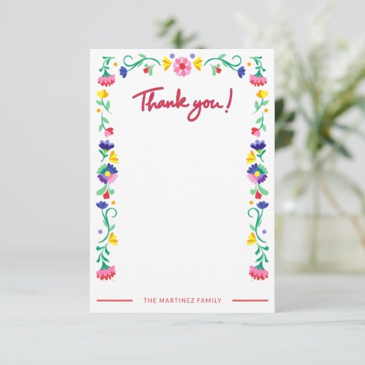 Fiesta Baby Dusche Danke Karte (Stehend Vorderseite)