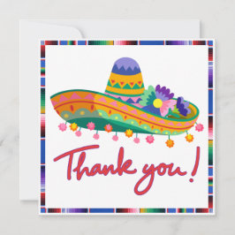 Fiesta Baby Dusche Dankeschön Karte - farbenfrohe