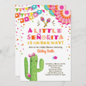 Fiesta Baby Dusche Einladung Floral Senorita Girl (Vorne/Hinten)