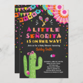 Fiesta Baby Dusche Einladung Floral Senorita Girl (Vorne/Hinten)