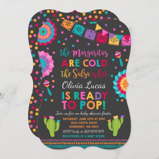 Fiesta Baby Dusche Einladung Mexican Baby Dusche (Vorne/Hinten)